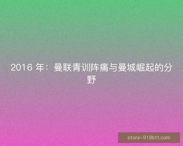 2016 年：曼联青训阵痛与曼城崛起的分野